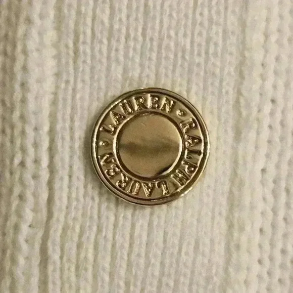 Lauren Ralph Lauren White Cotton Cropped Polo Knit Sweater Plus Womens 1X EUC - Picture 14 of 15